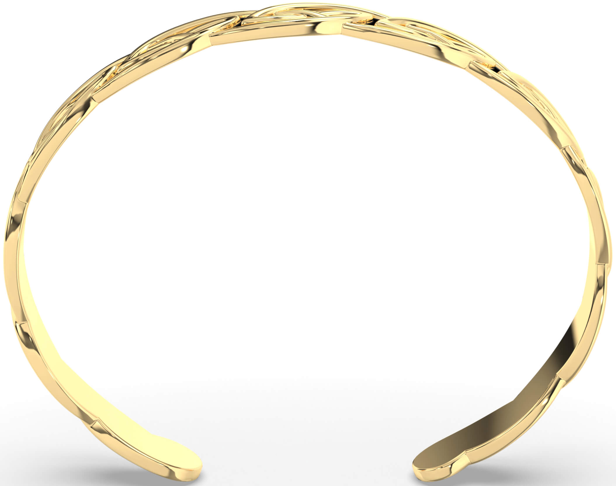 Gold Black Rhodium Celtic Cuff Bracelet