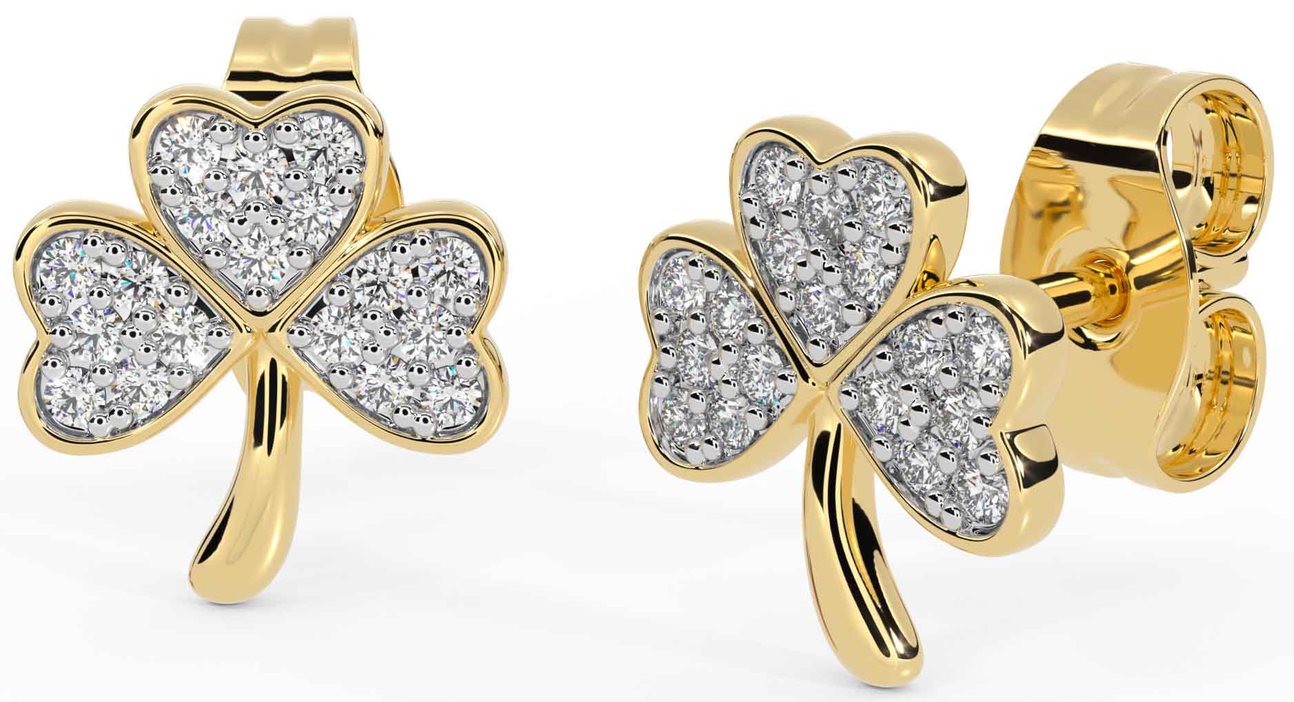 Diamond shamrock earrings top