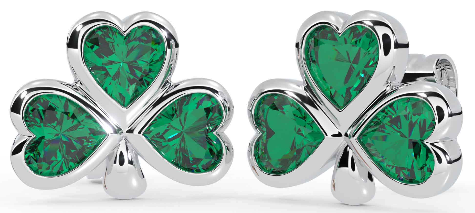 Emerald shamrock earrings sale