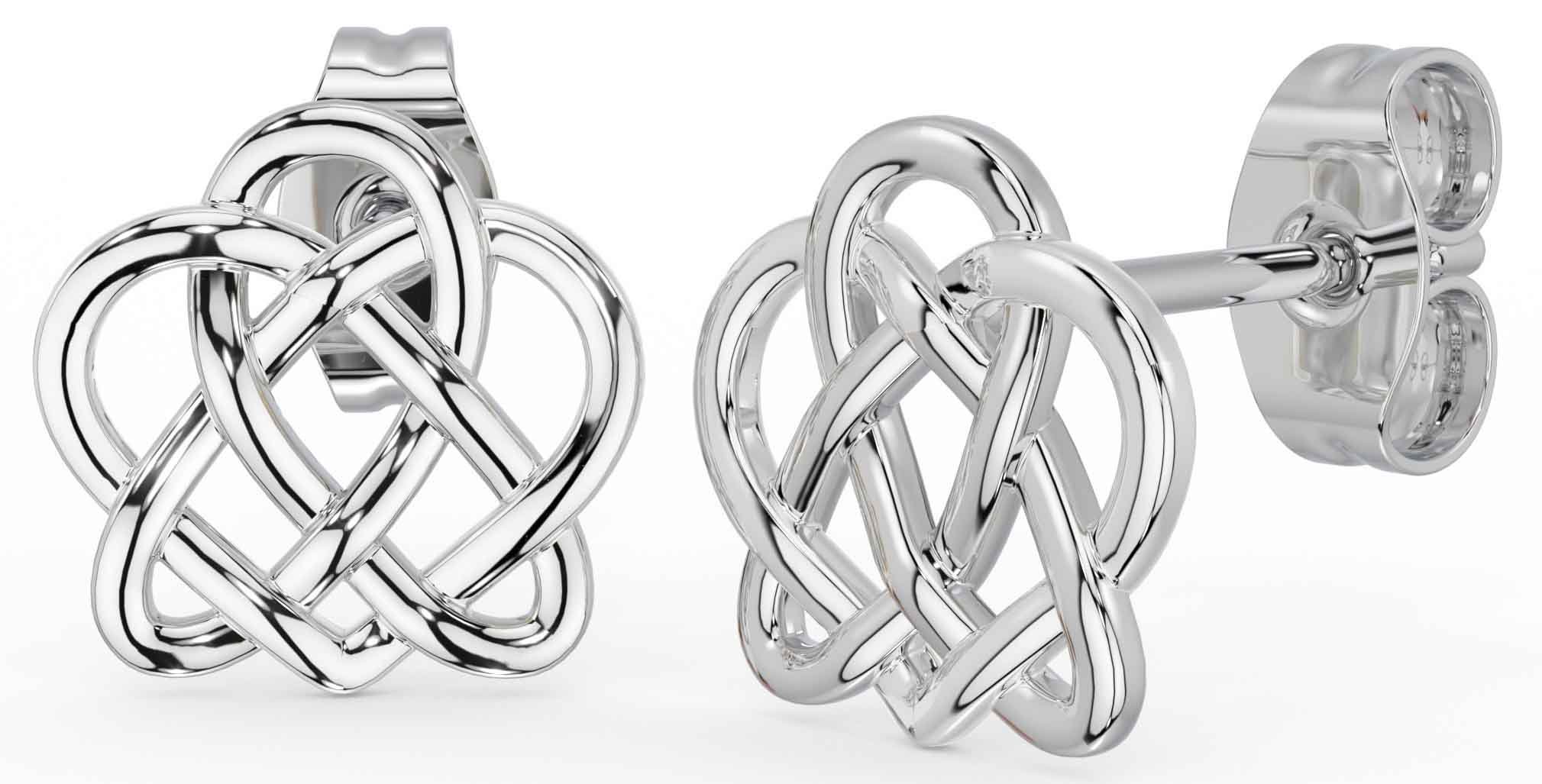Silver Celtic Heart Dangle Earrings
