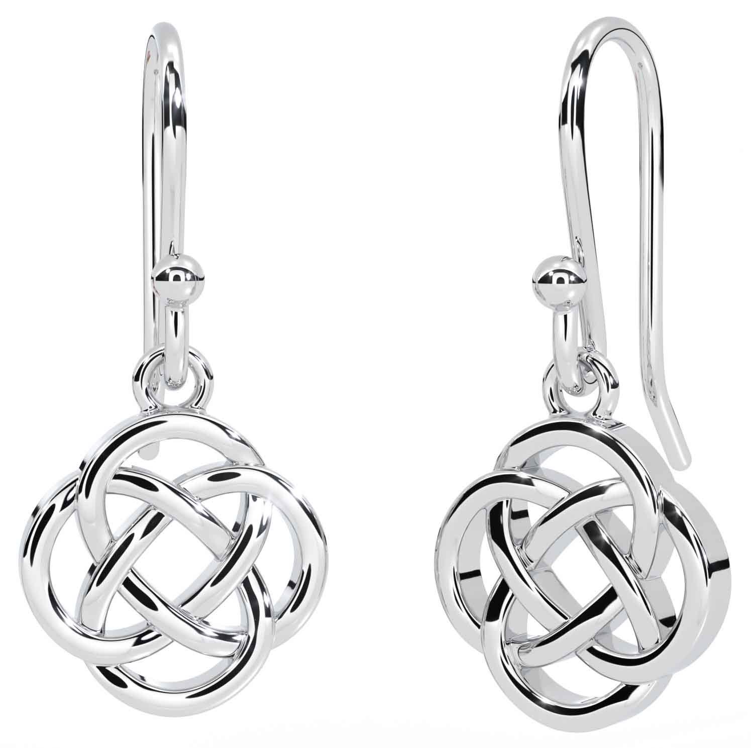 White gold shop celtic earrings