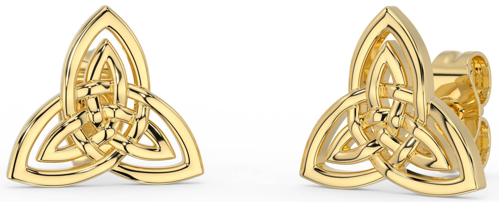 Gold Celtic Trinity Knot Stud Earrings