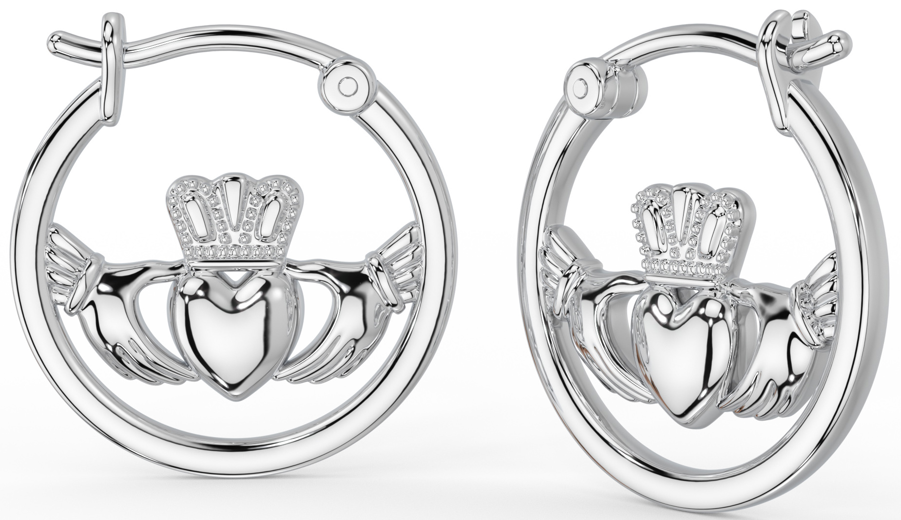 Irish claddagh hoop earrings store