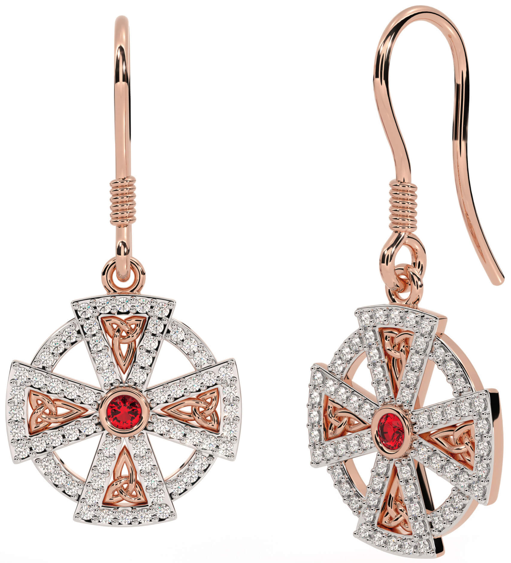 Ruby cross deals earrings