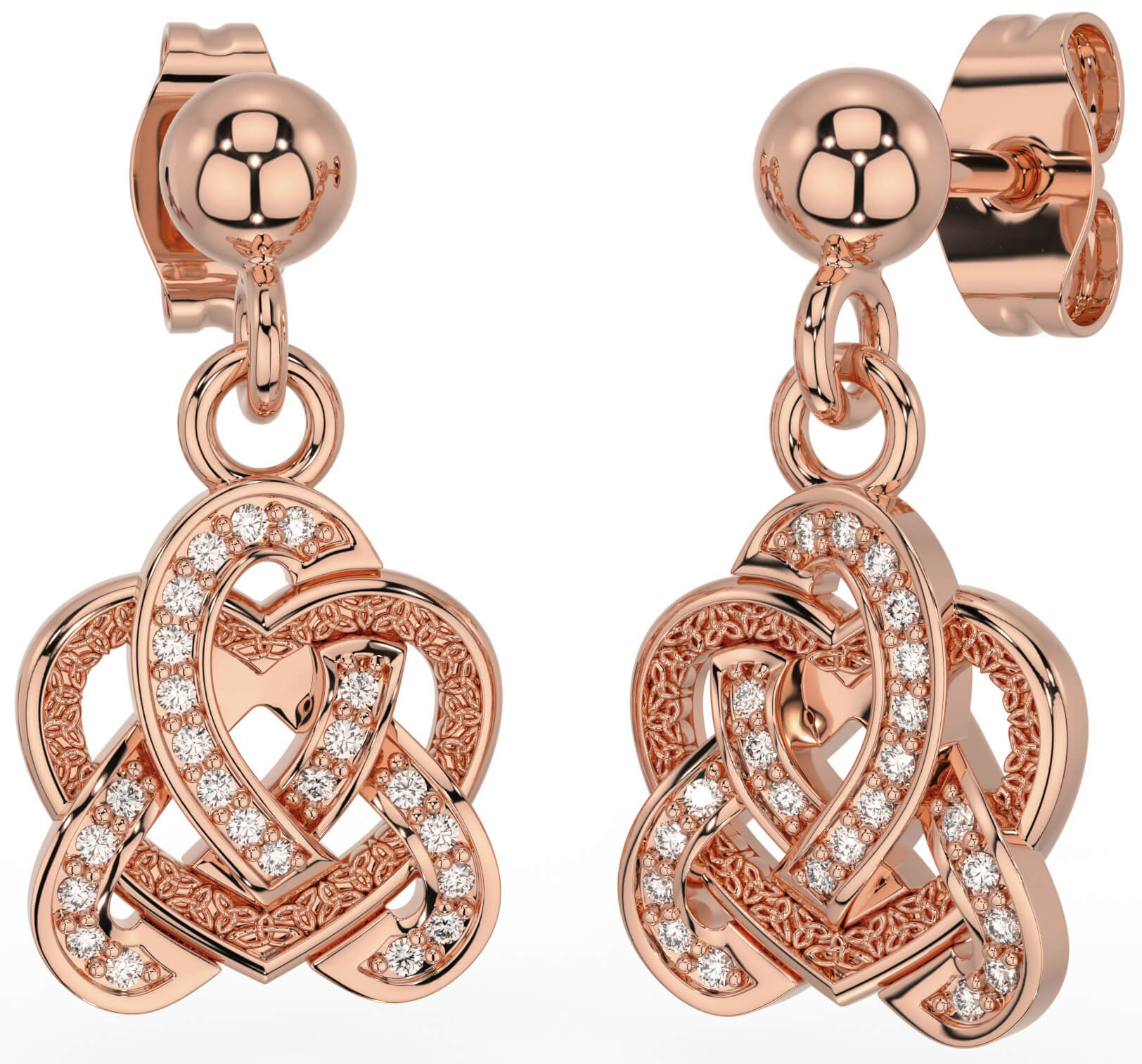 Celtic heart cheap earrings