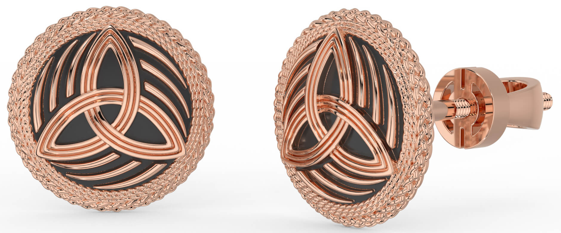 Mens rose hotsell gold stud earrings