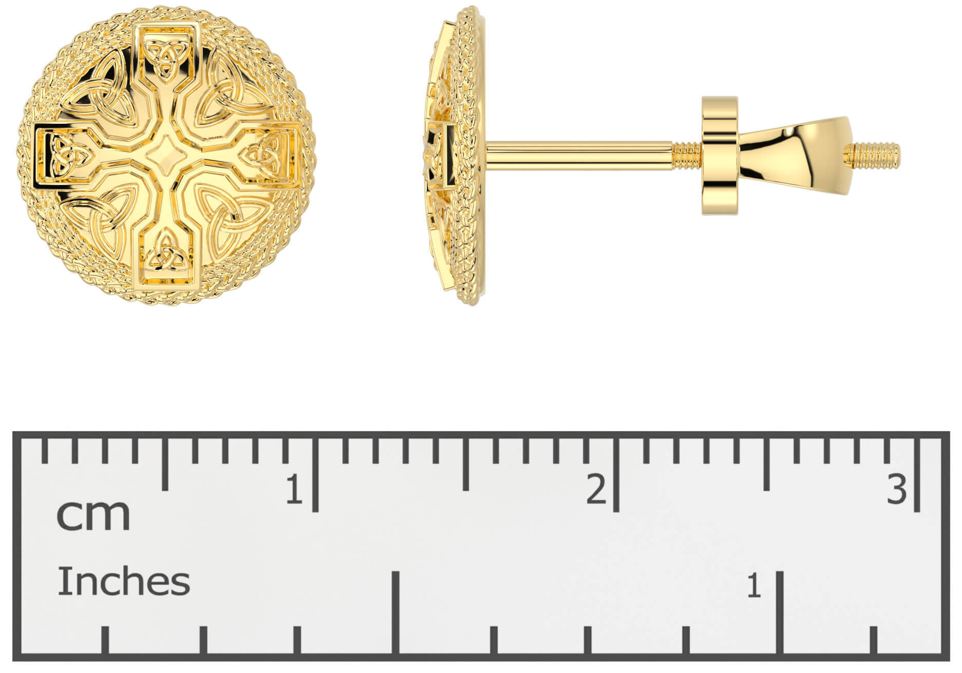 Men's Diamond Gold Dog Tag Celtic Warrior Necklace