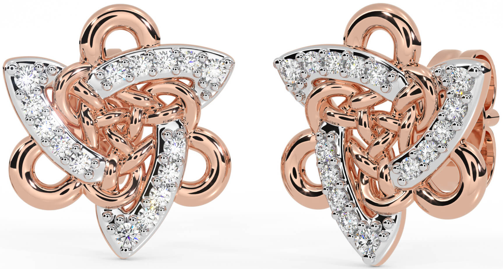 Knot diamond earrings hotsell