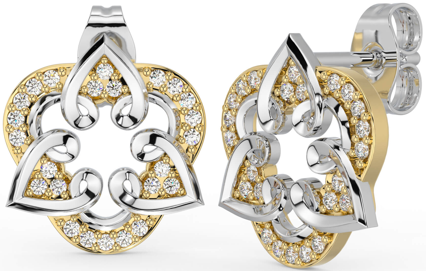 S&y gold diamond earrings Clearance