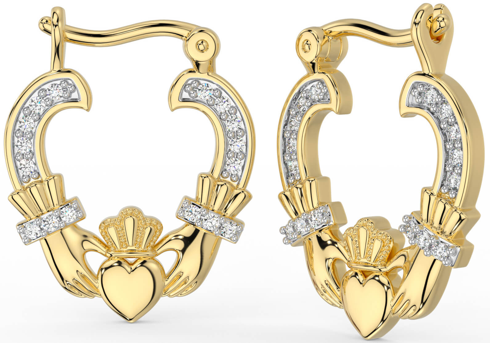 9ct gold claddagh earrings sale