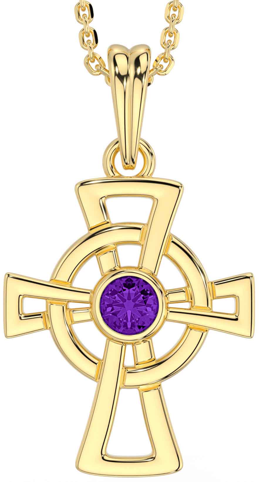 Gold amethyst cross best sale necklace