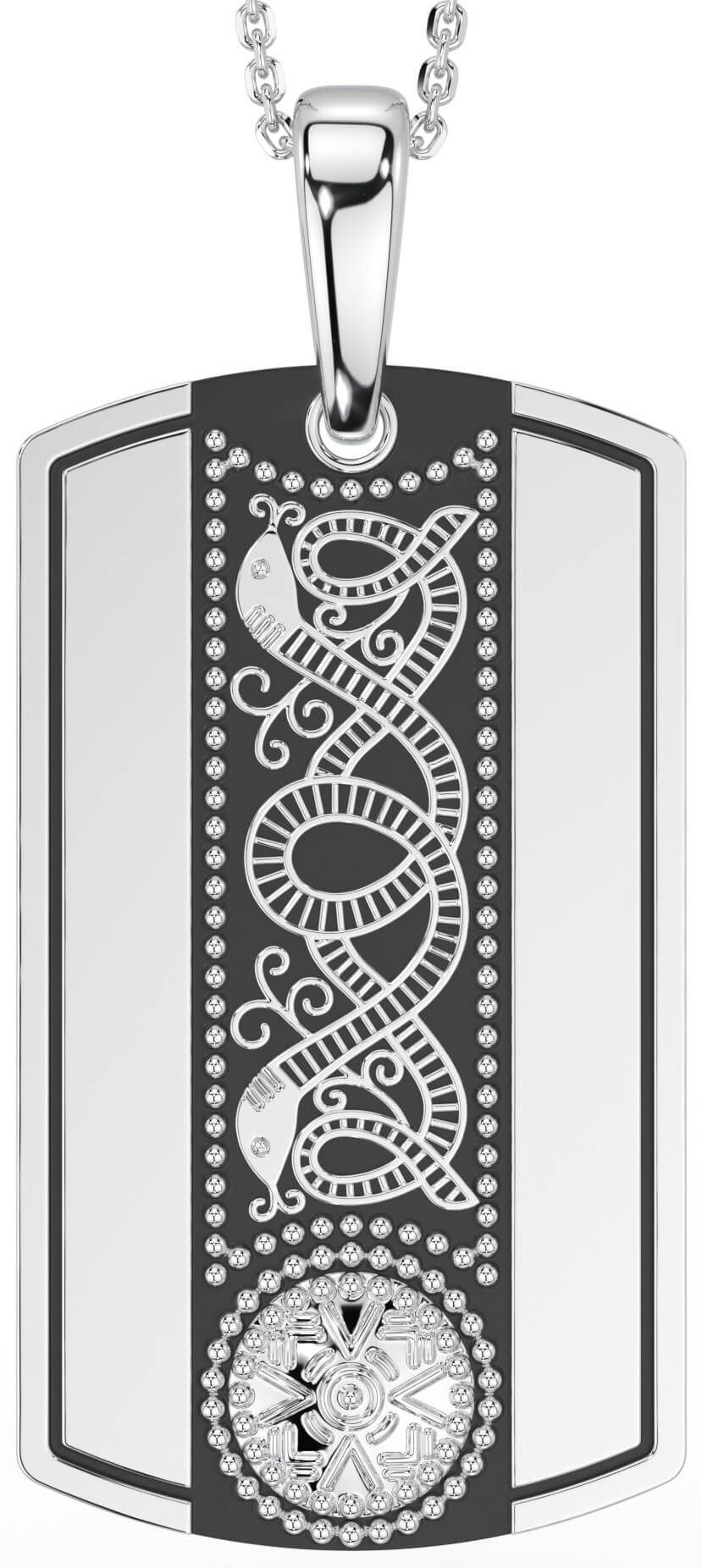 Silver Men's Celtic Cross Dog Tag