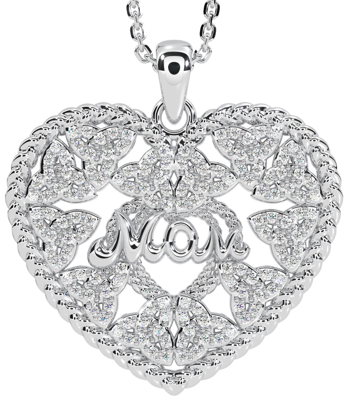 White gold mum necklace outlet
