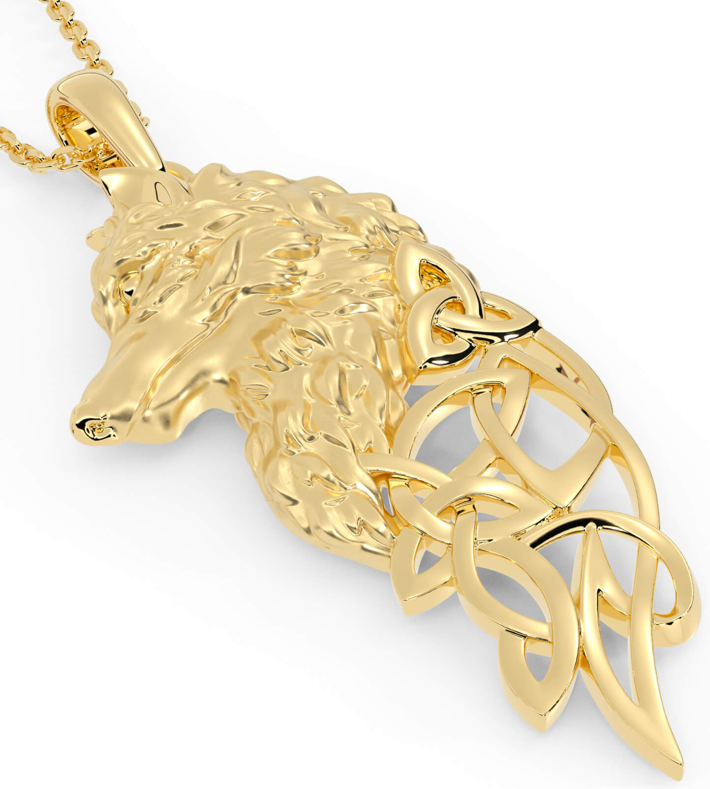 Wolf chain gold cheap