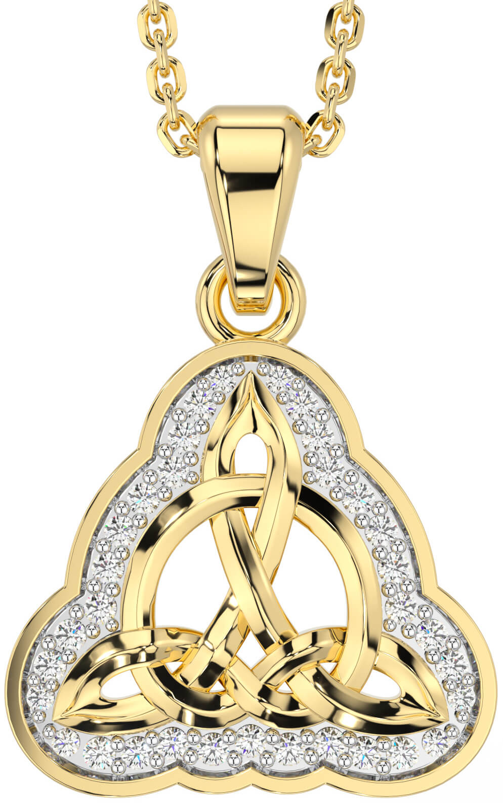 Gold trinity knot necklace hot sale