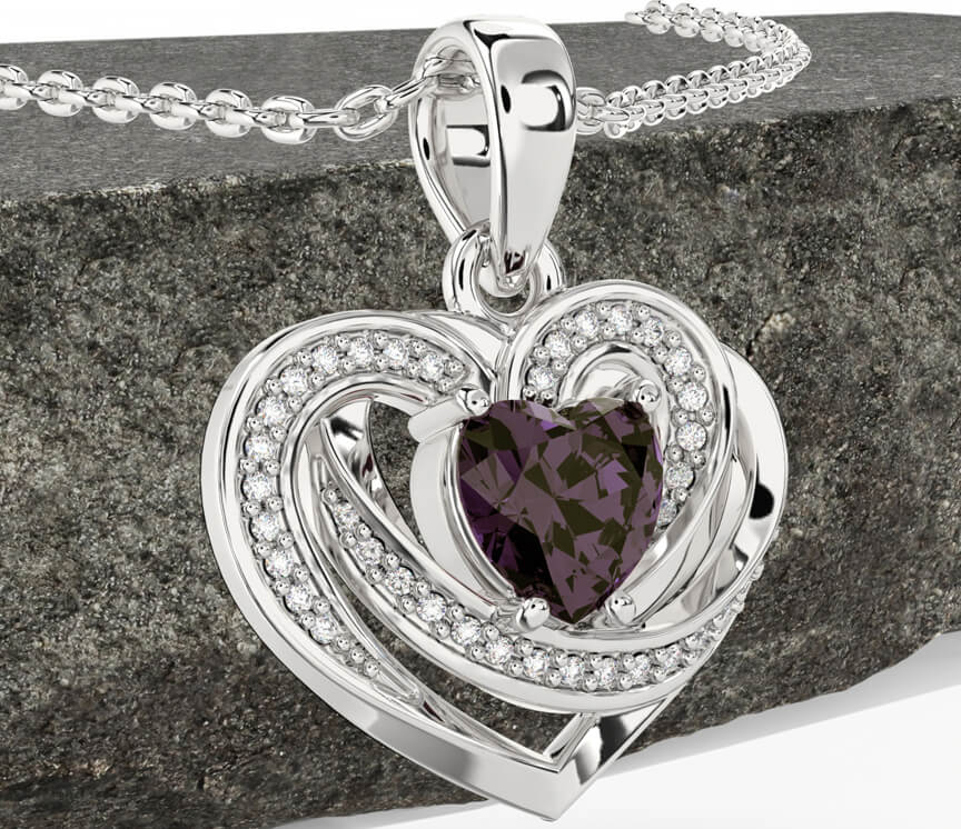 Alexandrite 2025 heart necklace