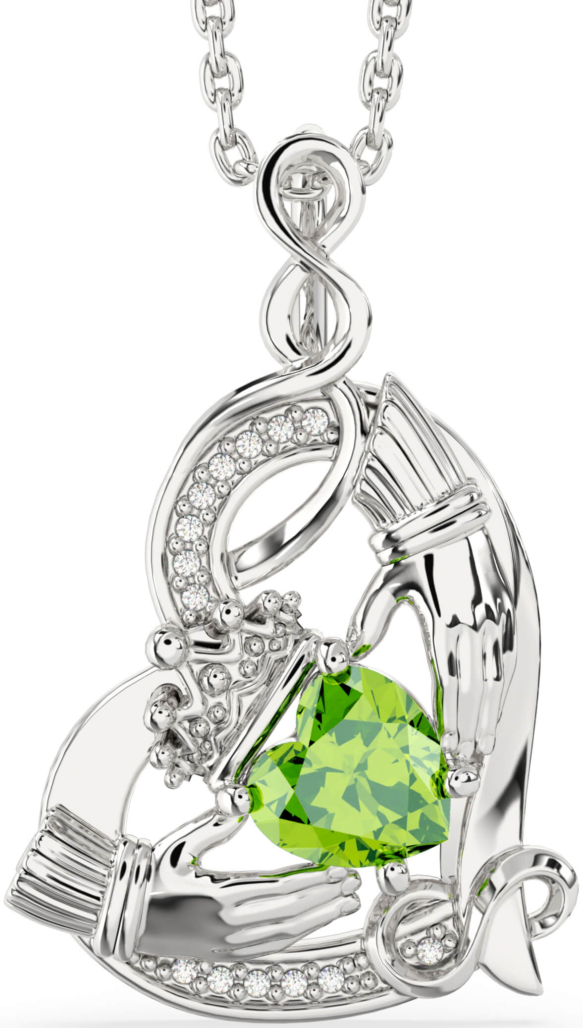 Peridot infinity shop necklace