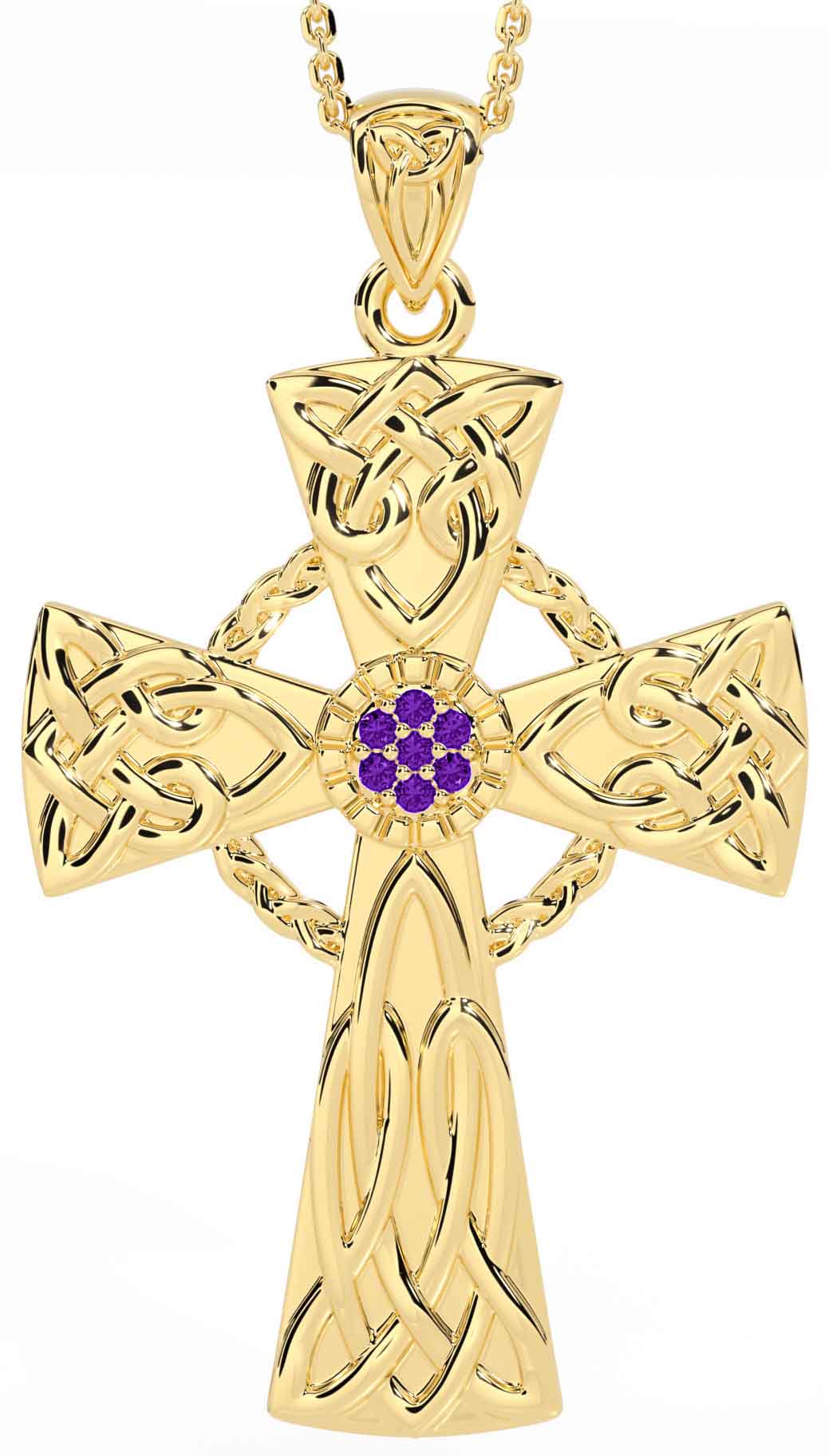 Mens gold discount celtic cross pendant
