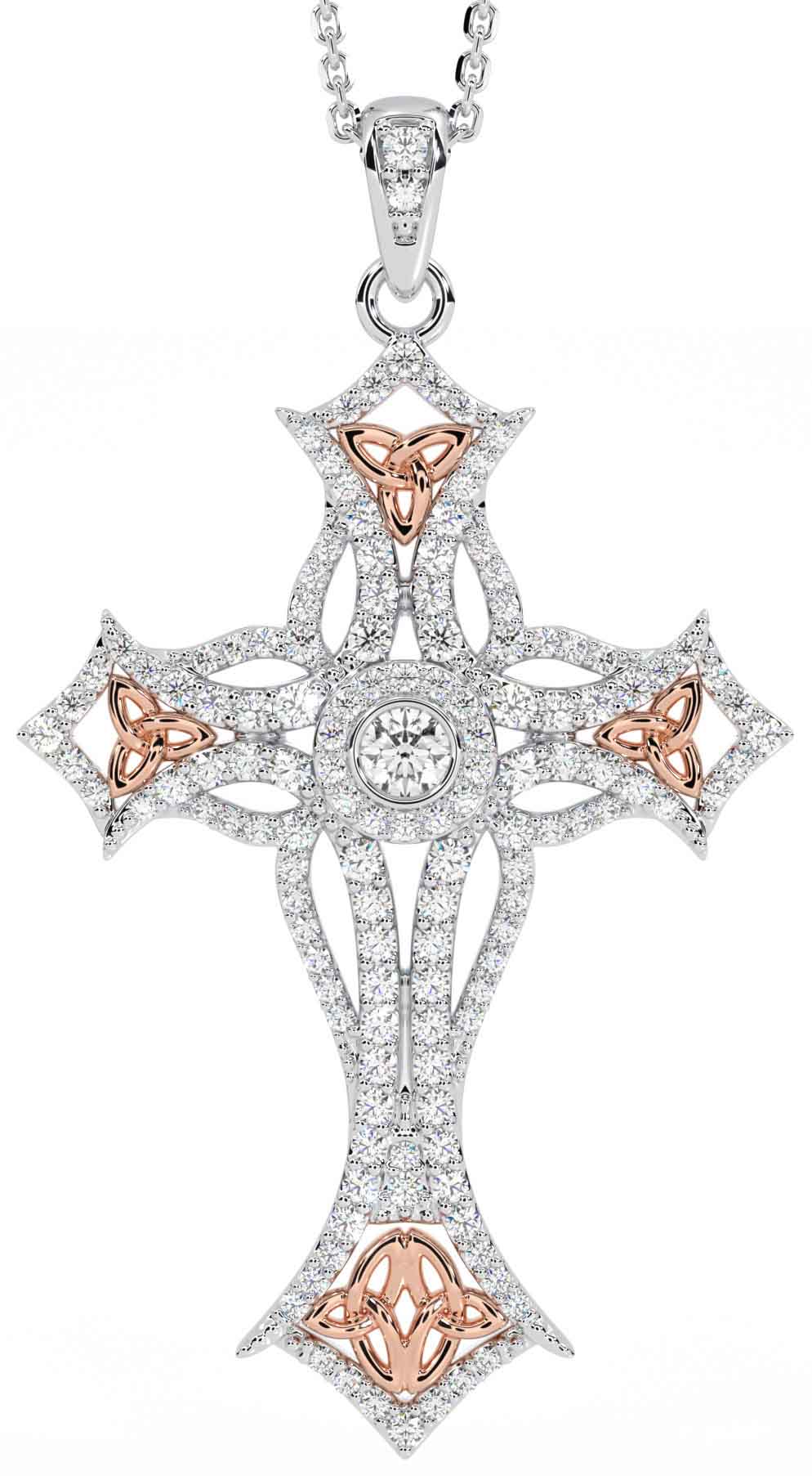 Zales rose gold cross necklace discount