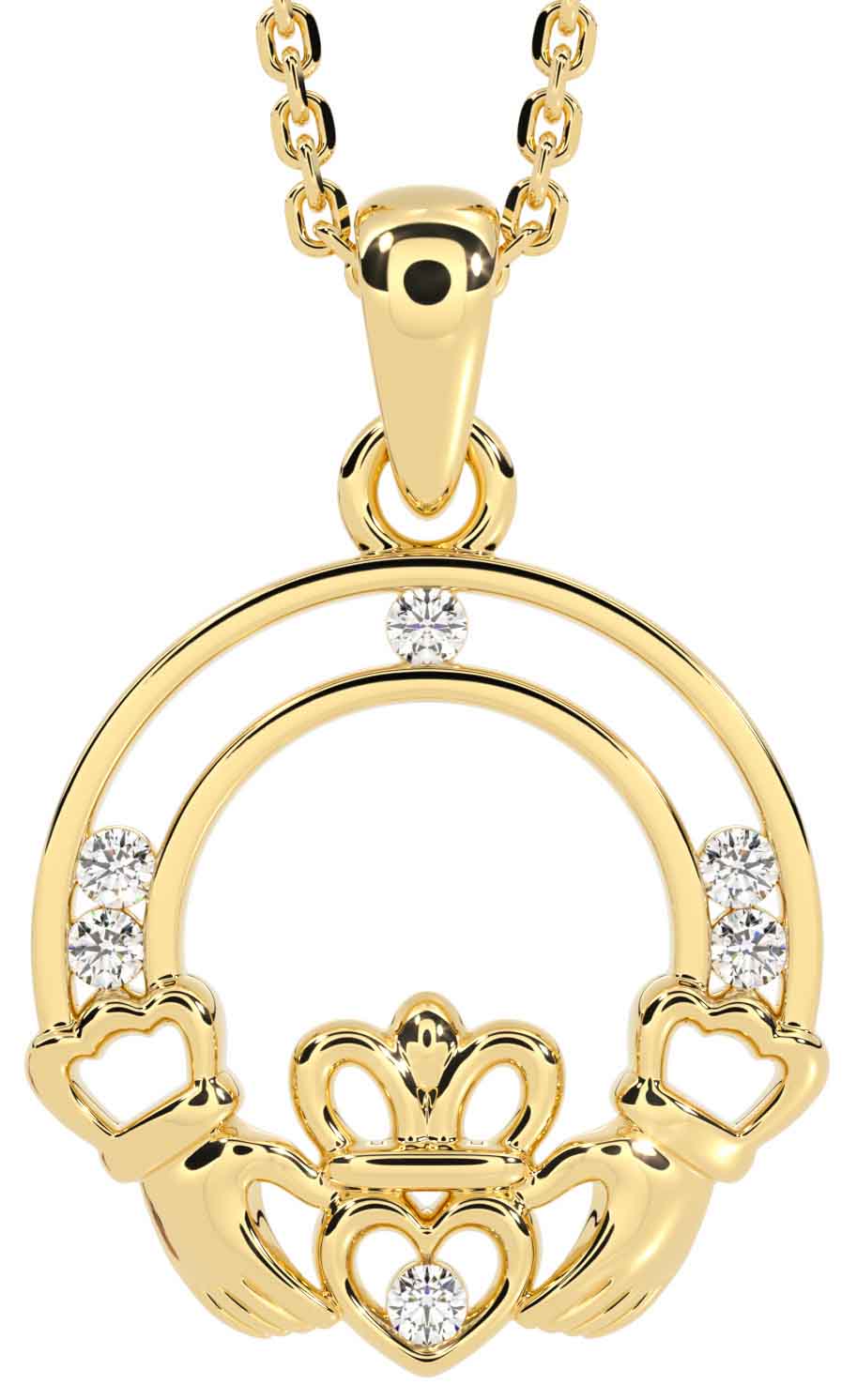 Diamond claddagh necklace store
