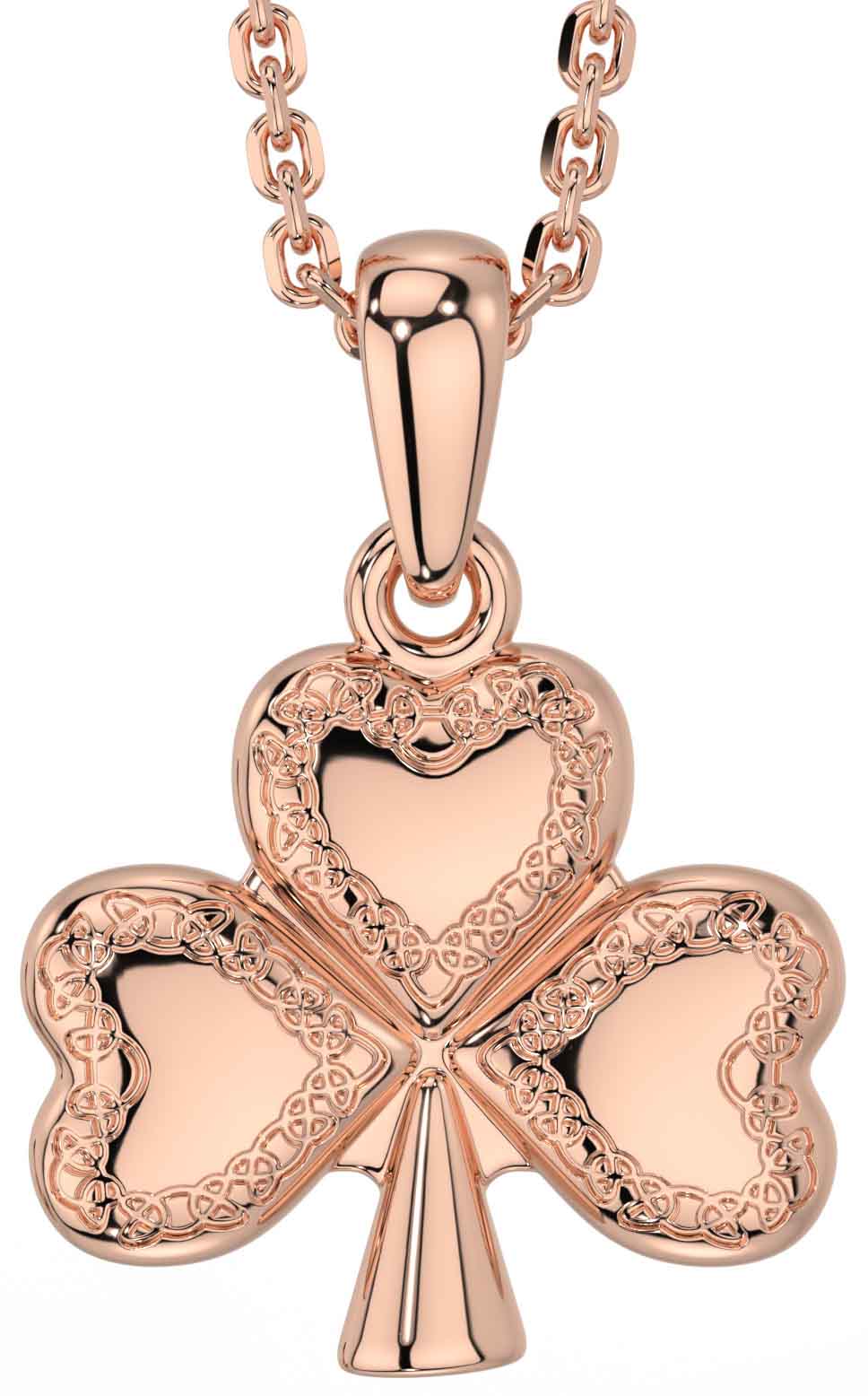 Rose gold sales shamrock necklace