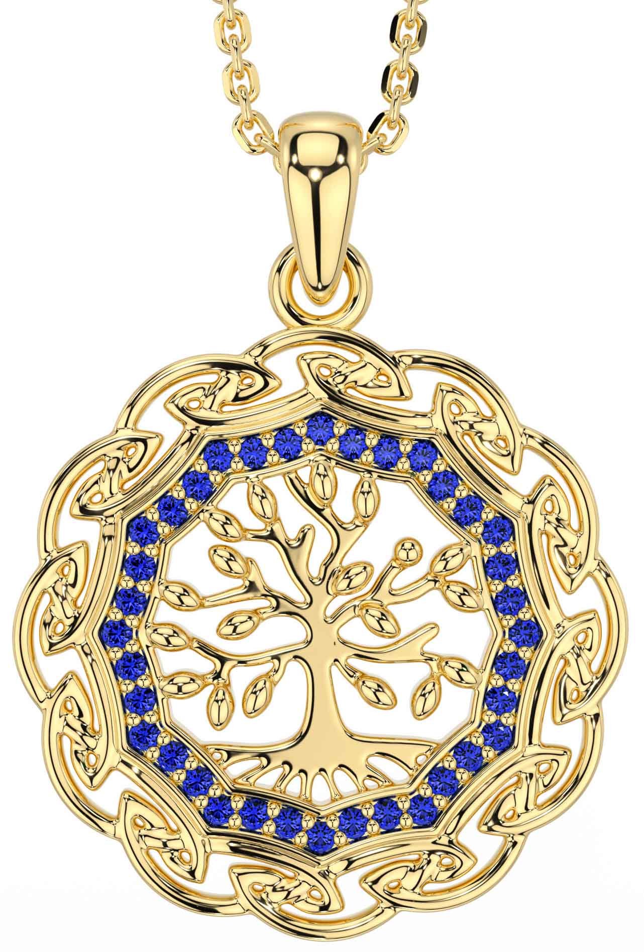 Sapphire tree store of life necklace