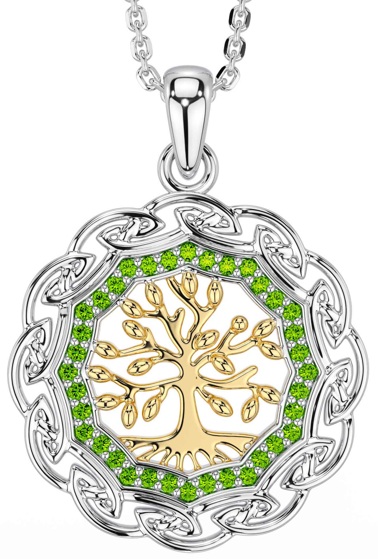 Peridot tree of life necklace online