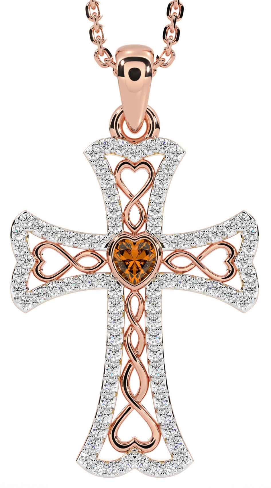 Citrine shop cross necklace