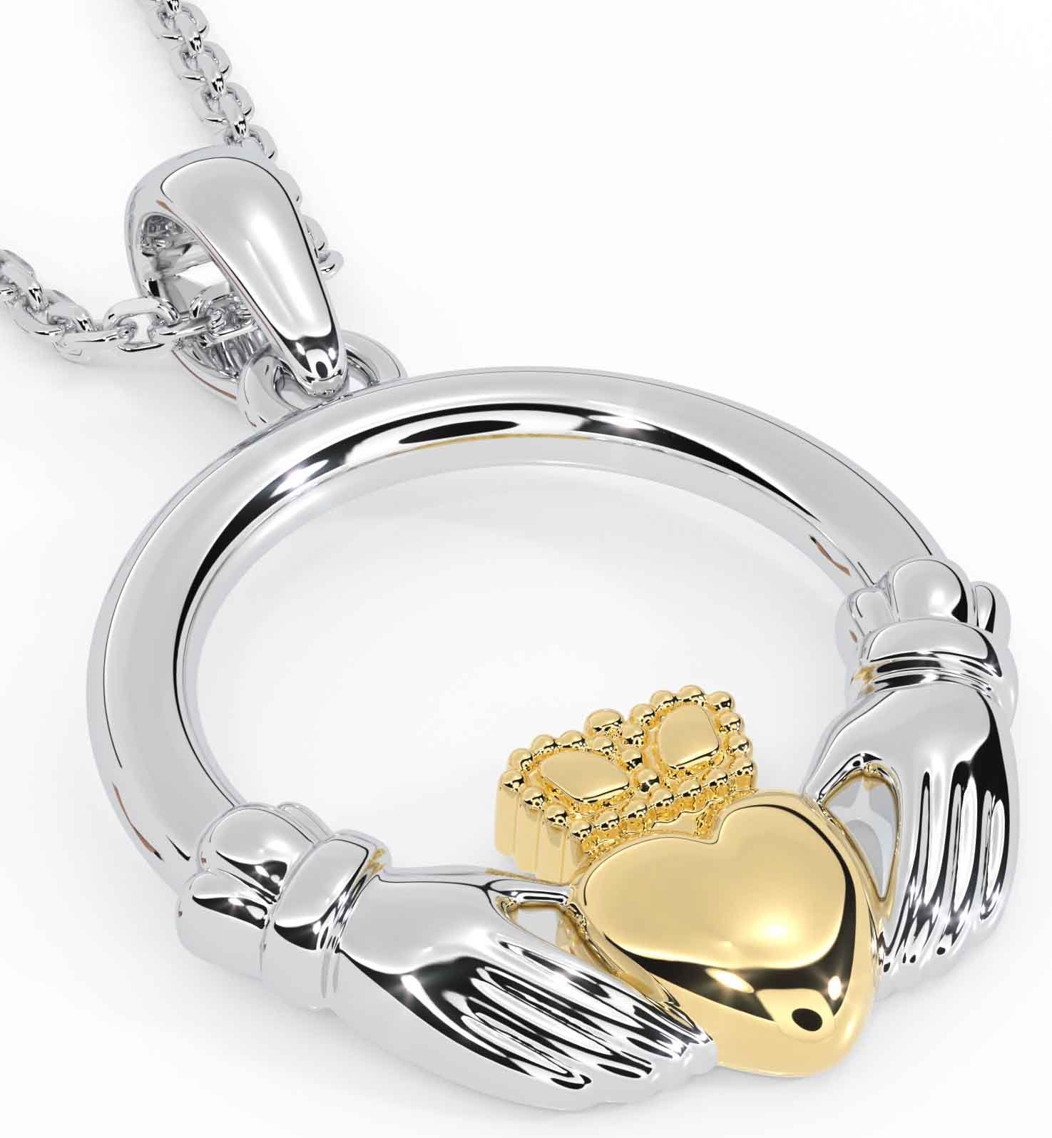 Claddagh gold cheap necklace