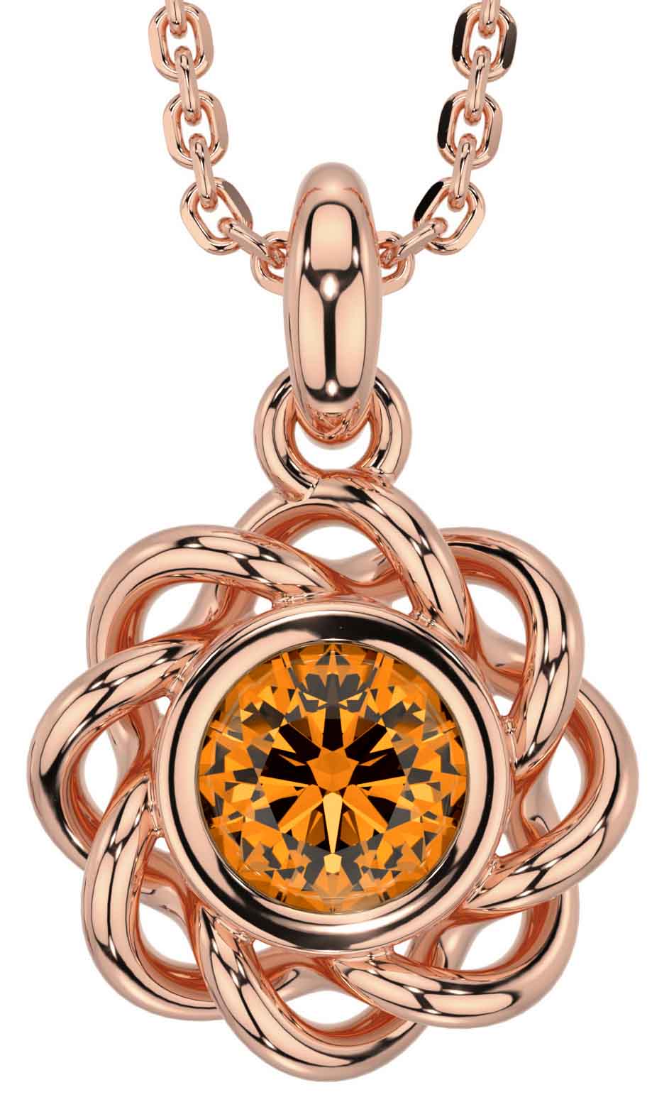Rose gold deals citrine necklace