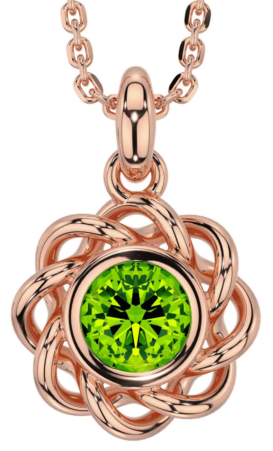 Rose gold hotsell peridot necklace