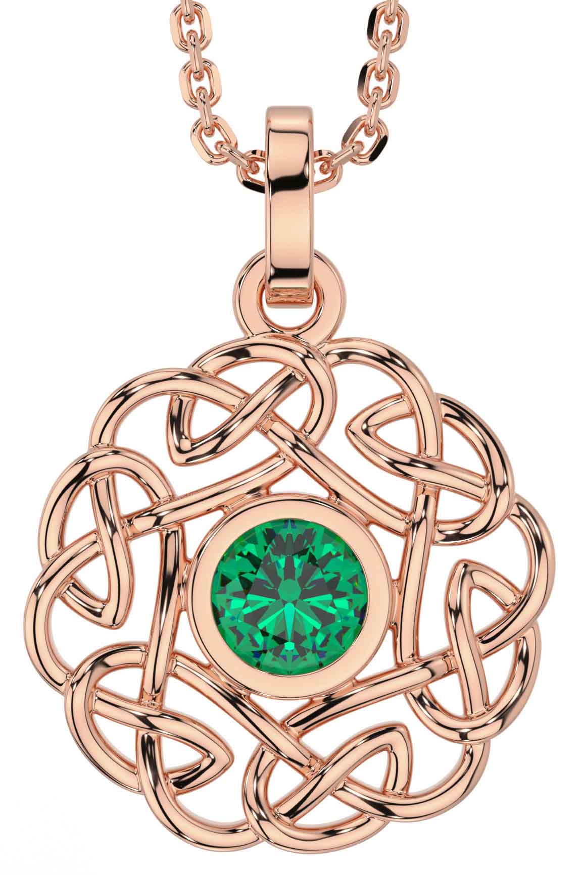 Emerald rose gold necklace new arrivals