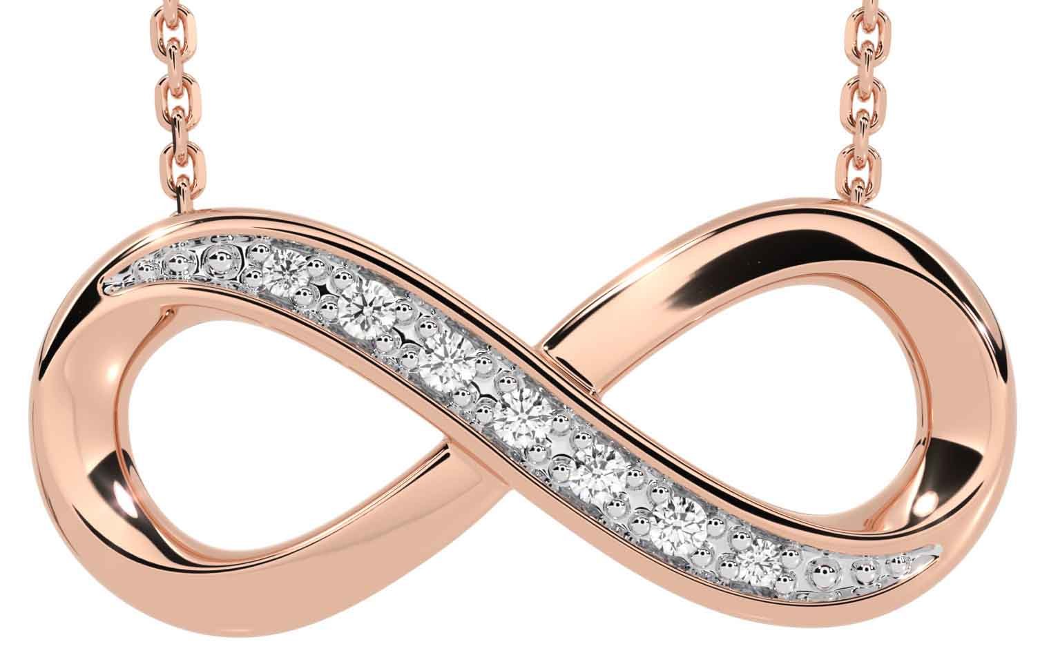 Diamond Rose Gold Infinity Necklace