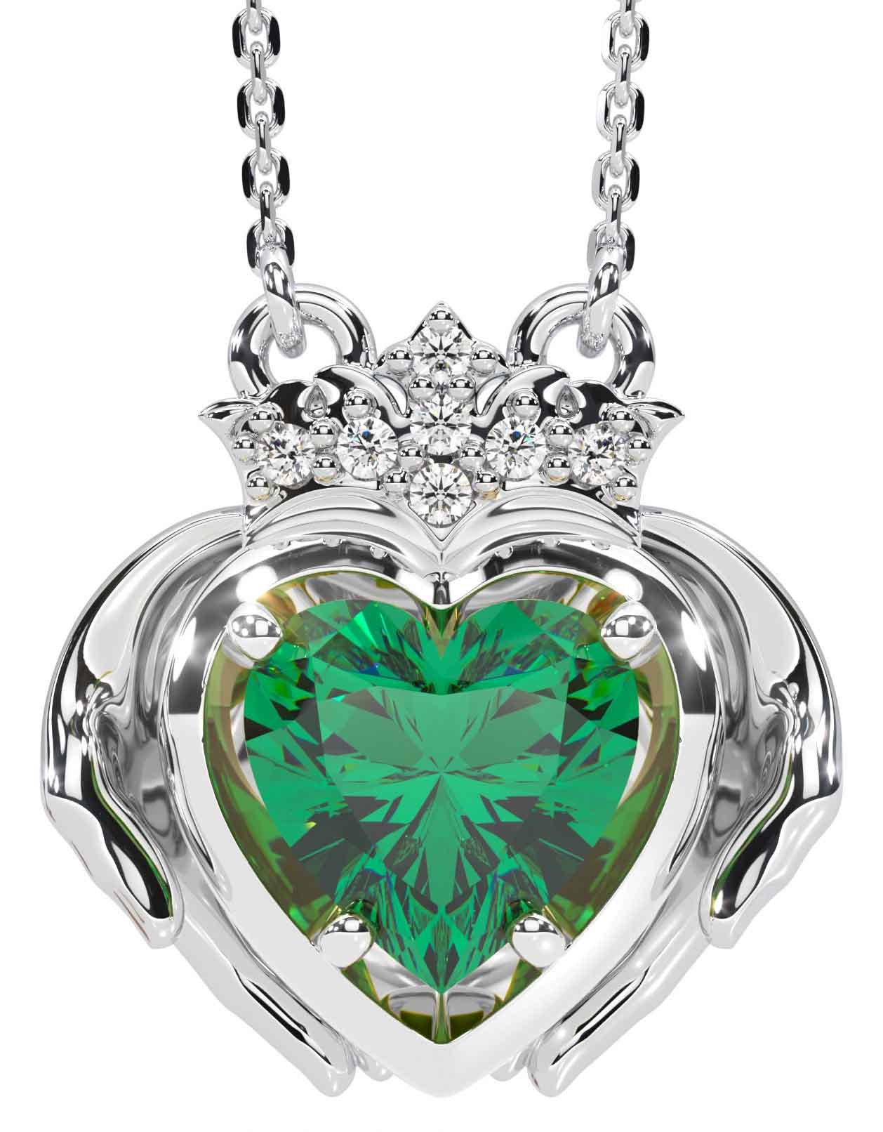 Emerald shop claddagh necklace