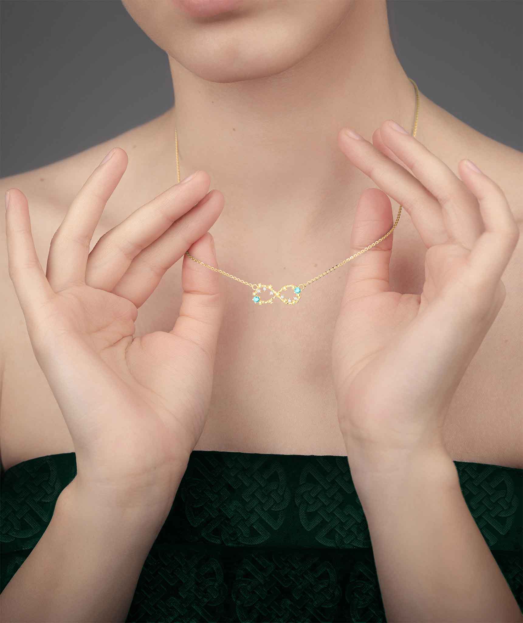 Aquamarine discount infinity necklace