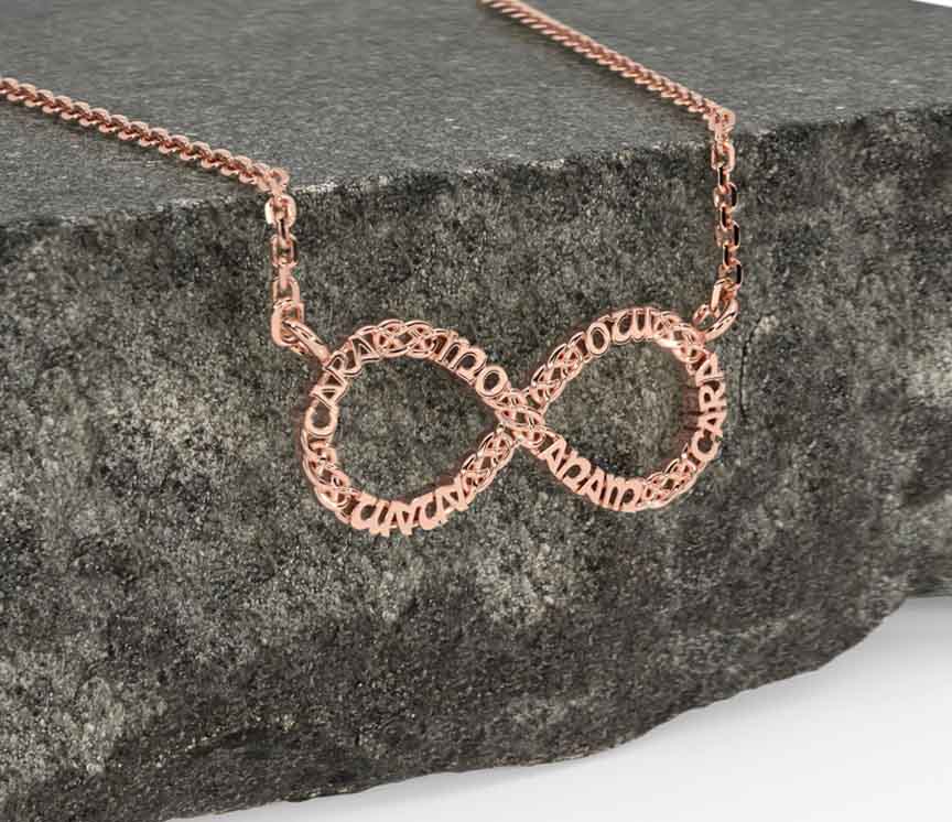 Rose Gold Claddagh Infinity Irish 