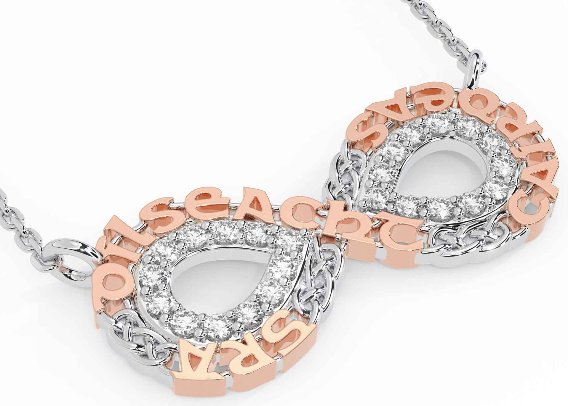 Diamond White Rose Gold Celtic Infinity Irish