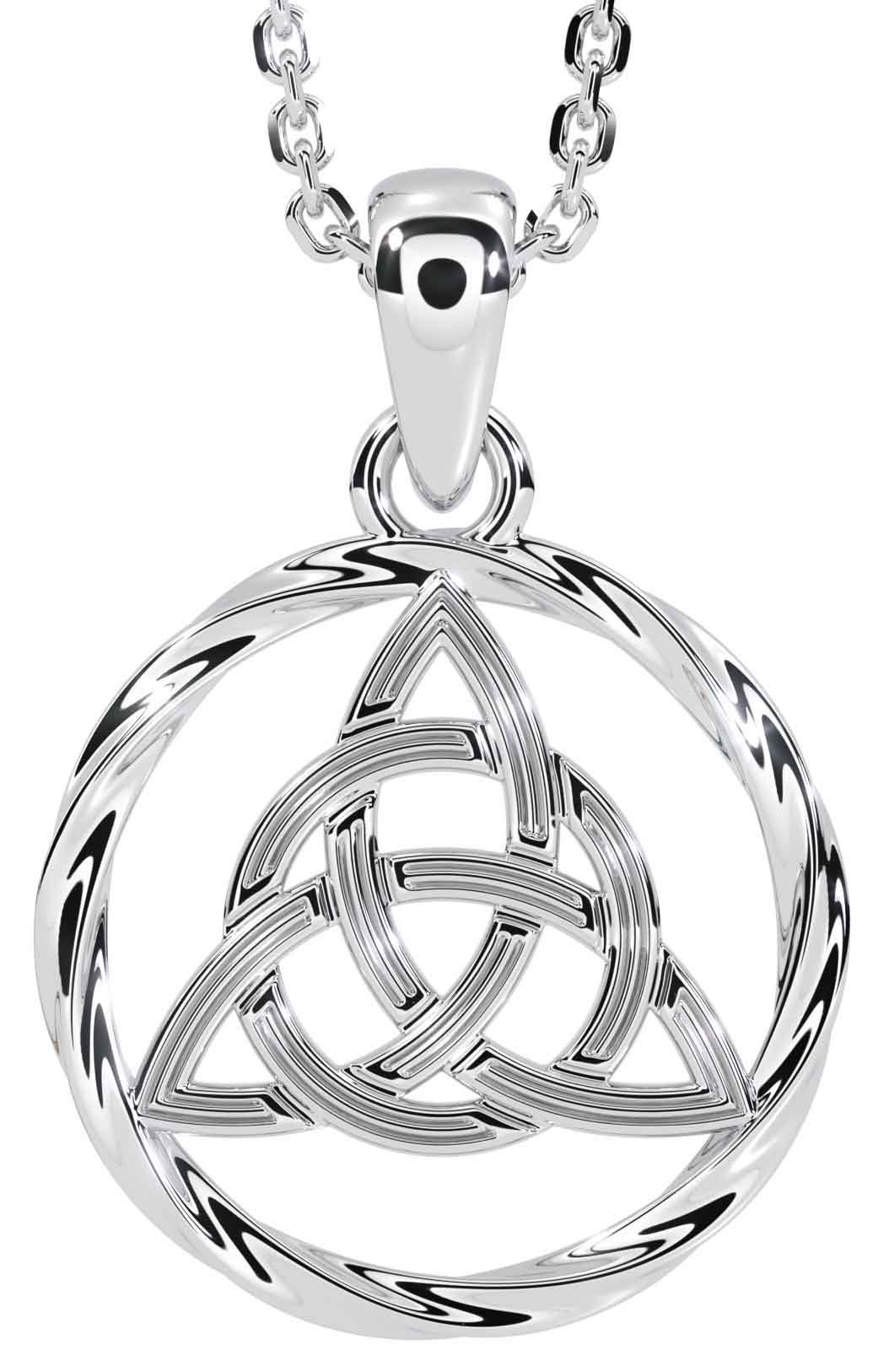 Celtic knot necklace white gold online