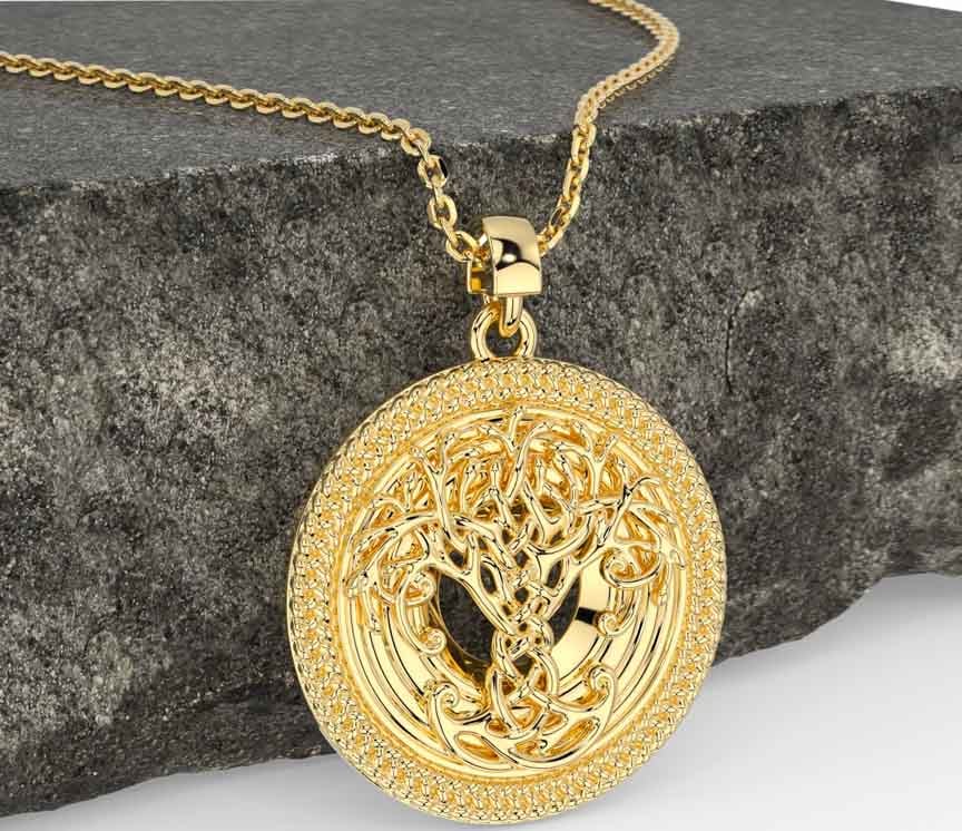 Gold Celtic Tree of Life Necklace