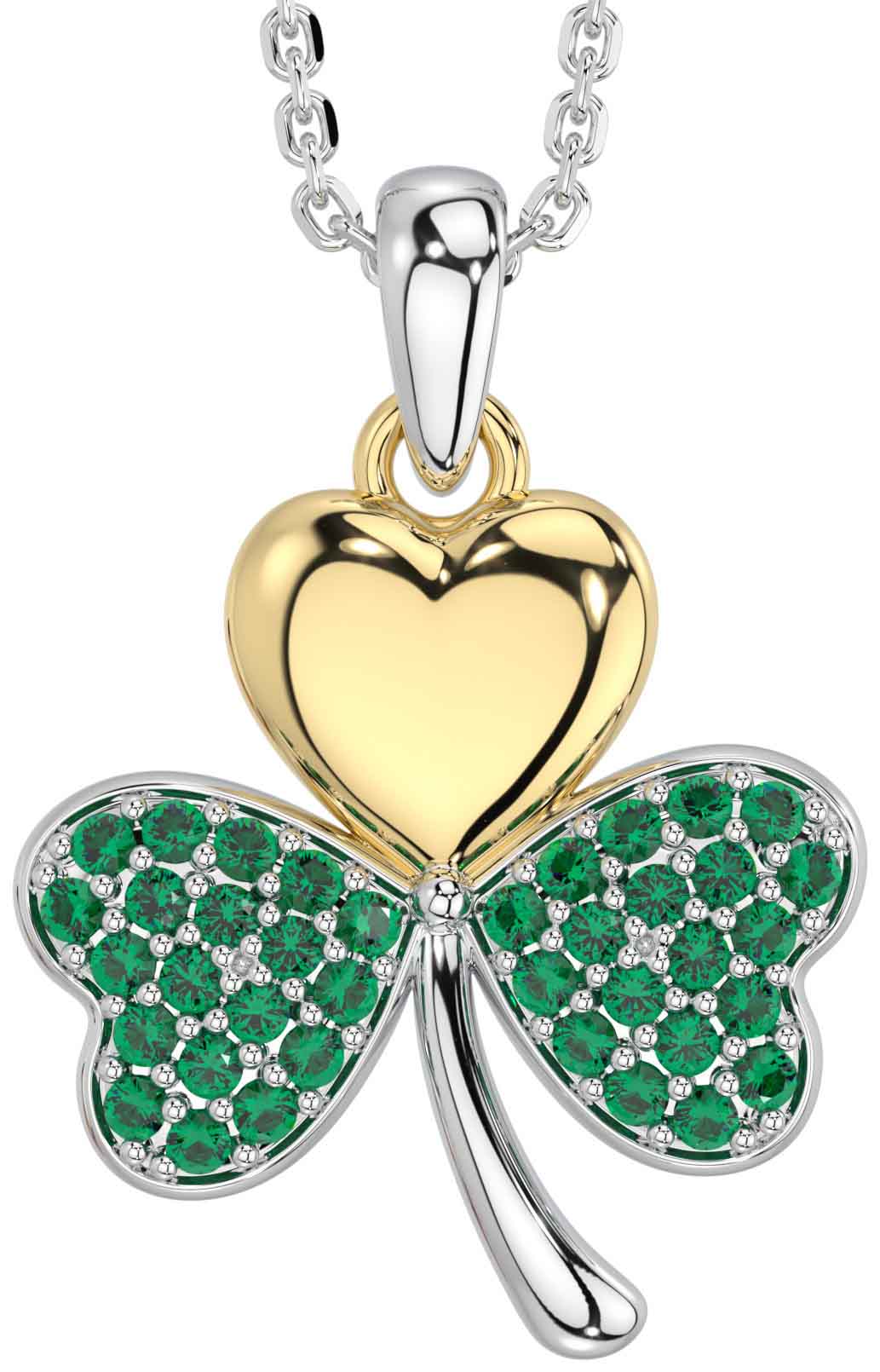 Emerald shamrock necklace deals