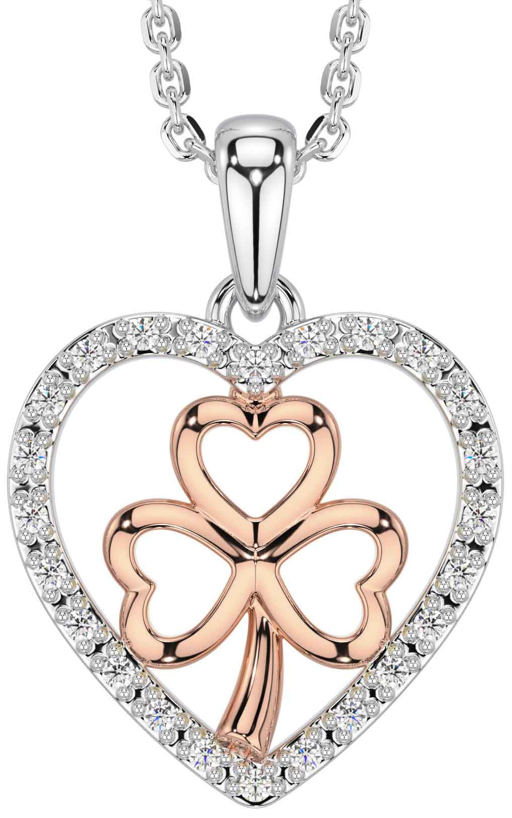 Rose gold online shamrock necklace