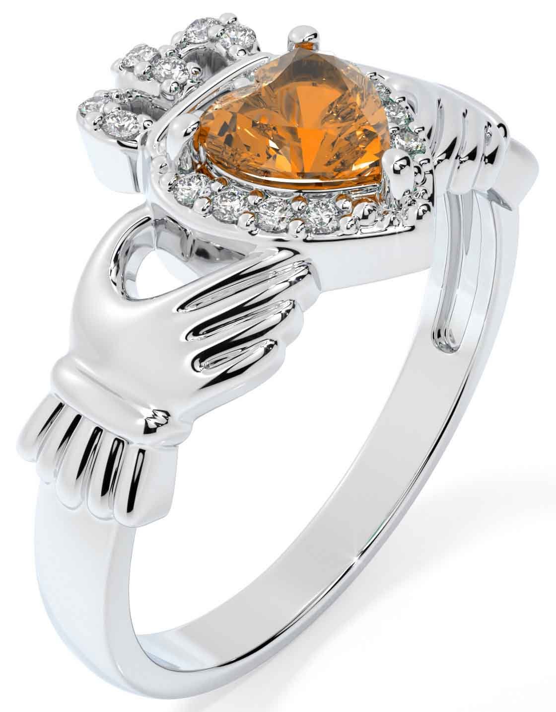 Citrine claddagh ring sale