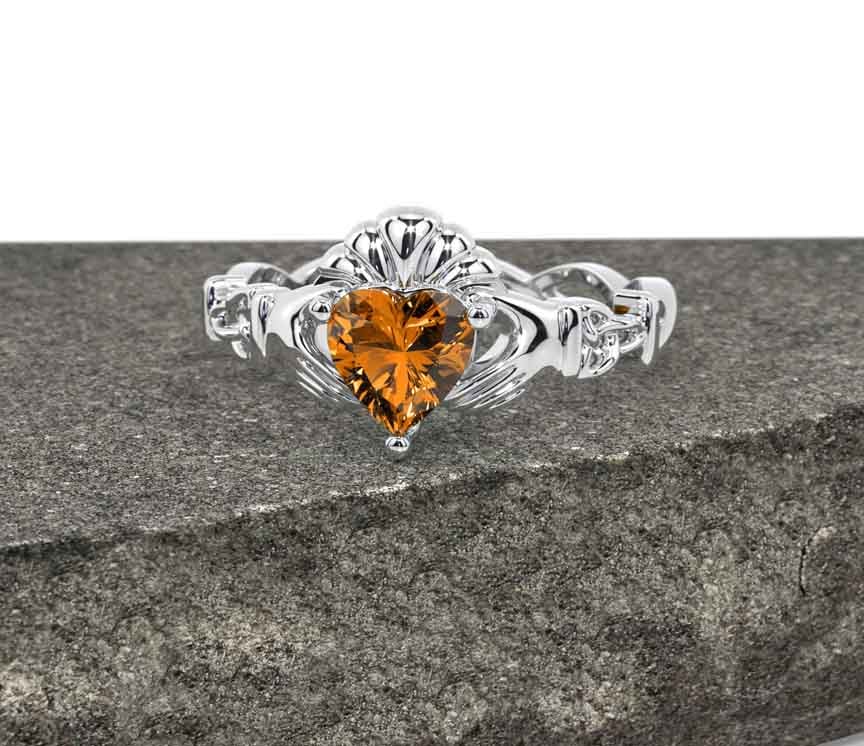 Citrine hot sale claddagh ring