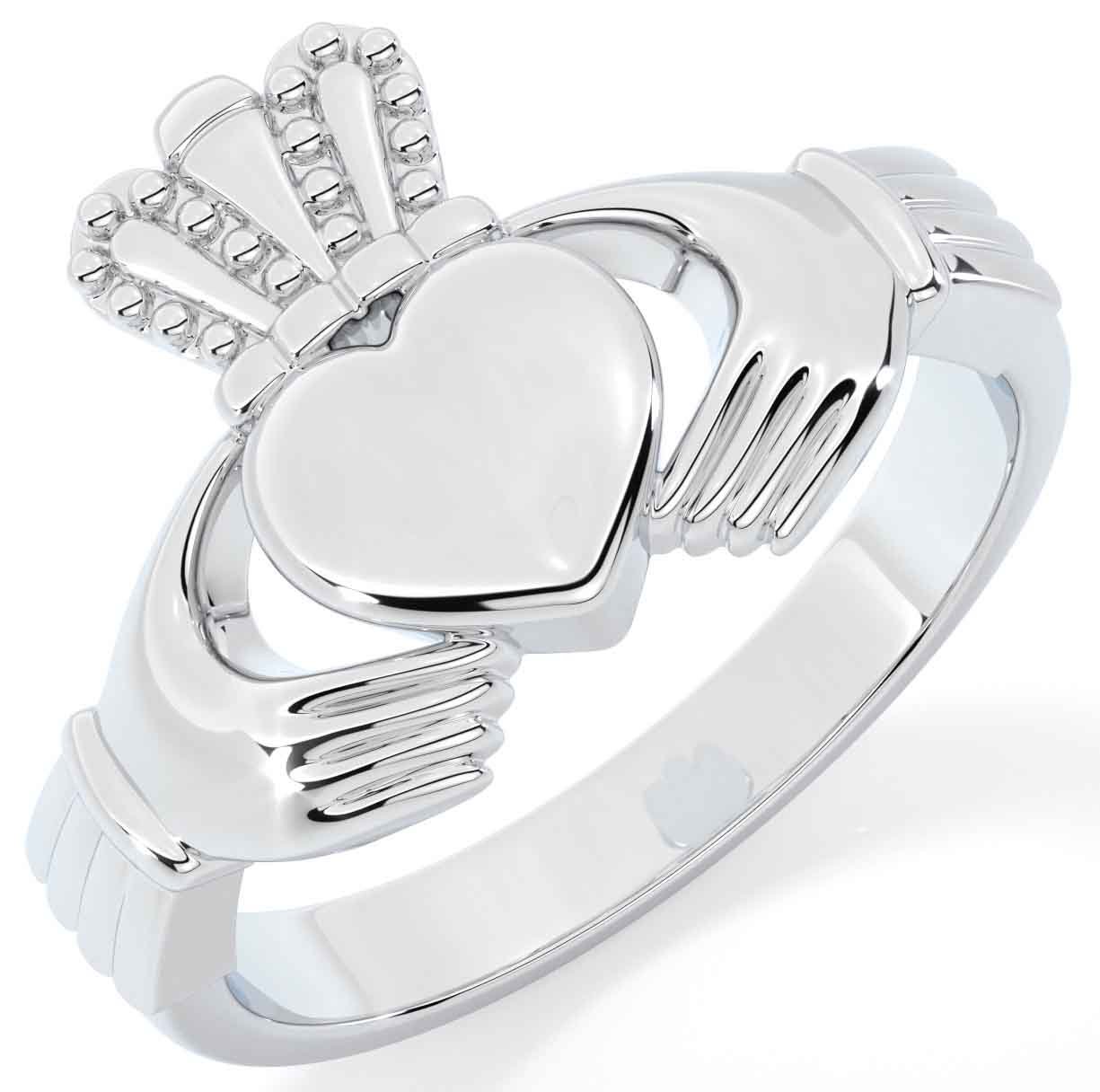 Women's platinum discount claddagh ring