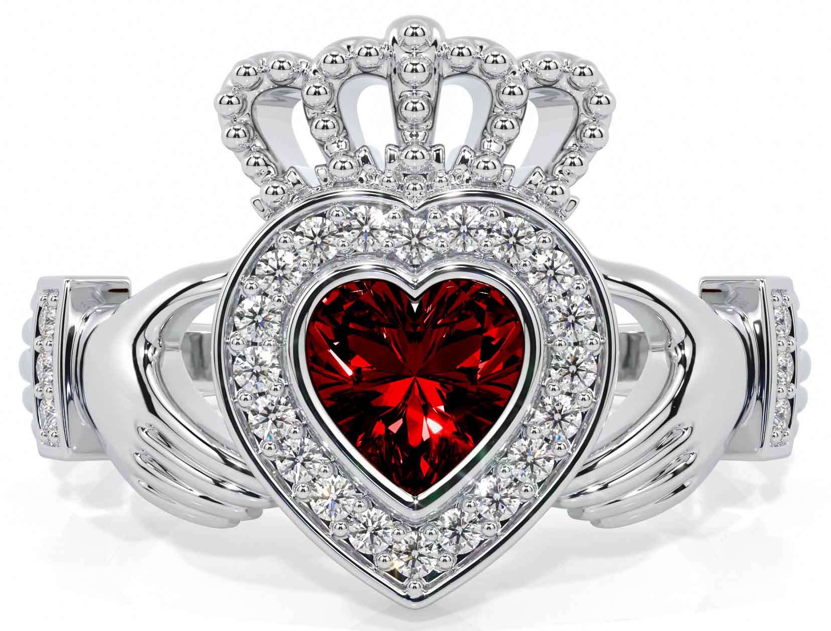 Garnet claddagh deals ring