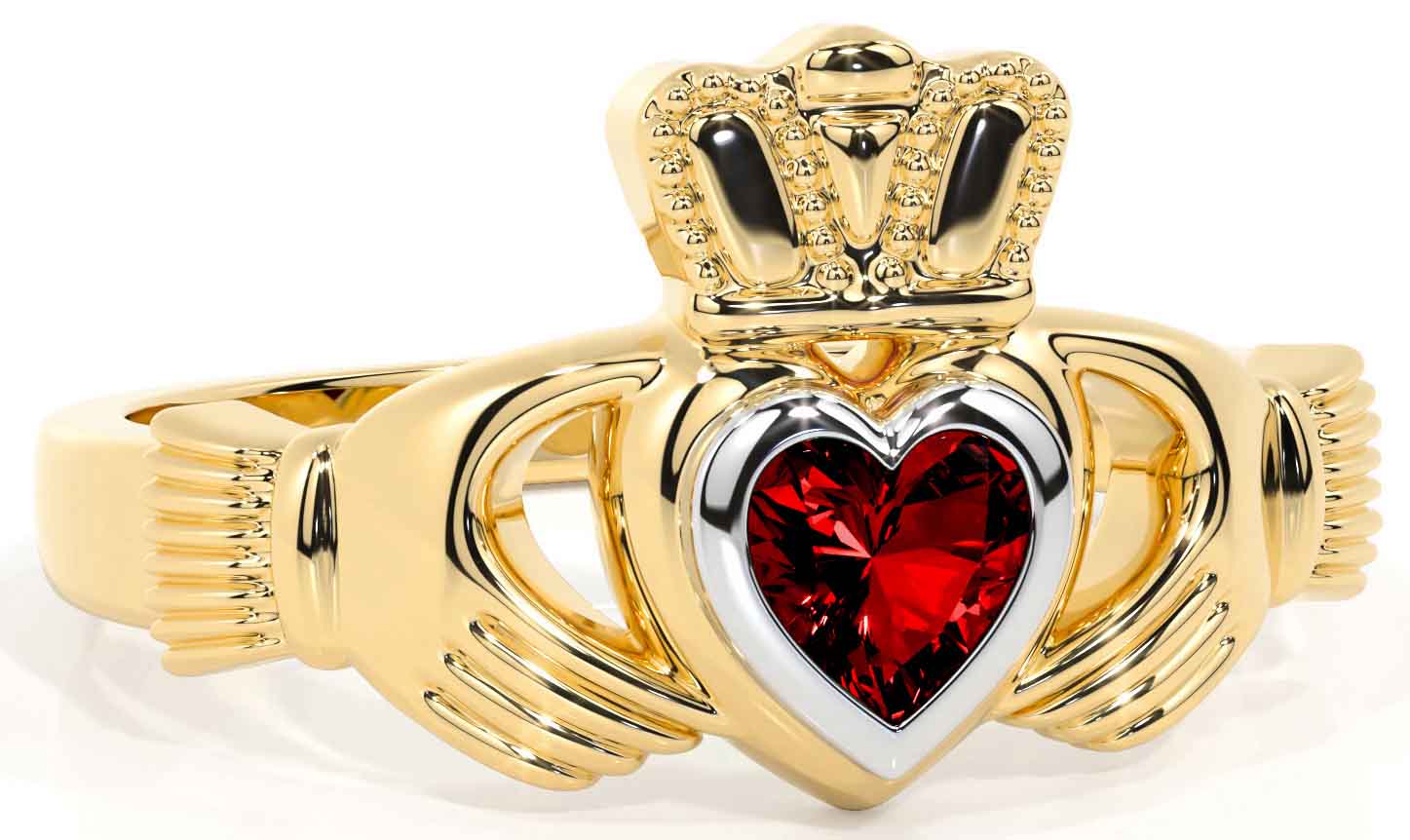 Garnet best sale claddagh ring