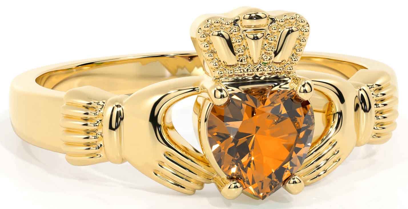 Citrine clearance claddagh ring