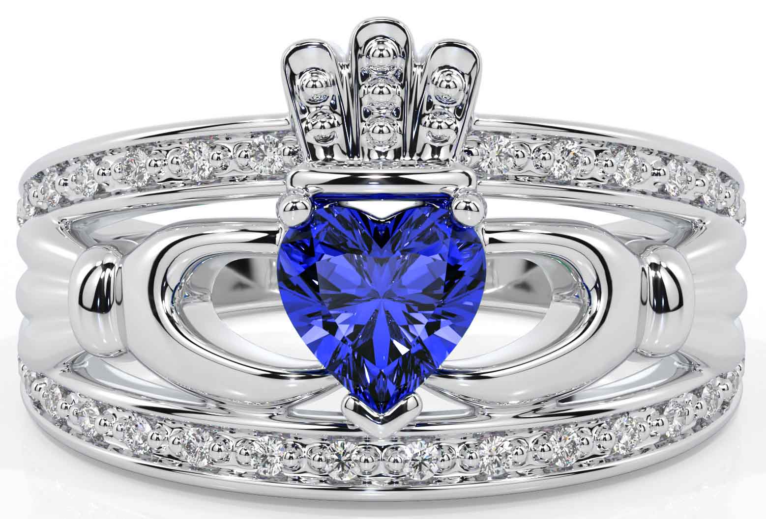 Claddagh ring with sapphire stone online