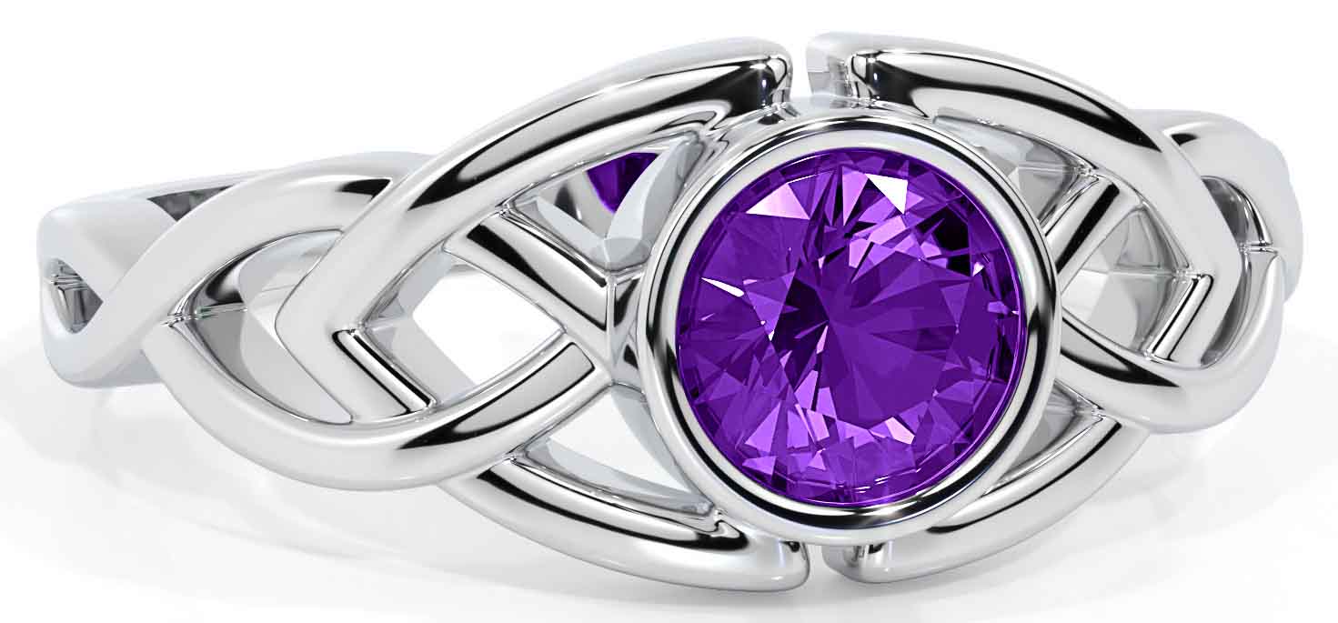Celtic Knot with Amethyst Ring Celtic Knot with Amethyst Ring