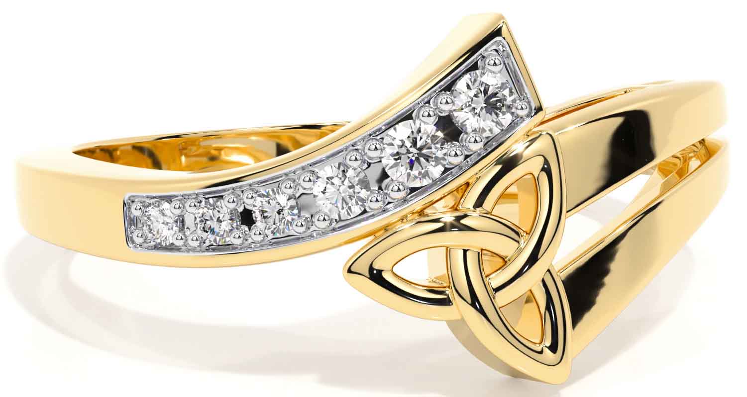 Diamond Gold Celtic Trinity Knot Ring